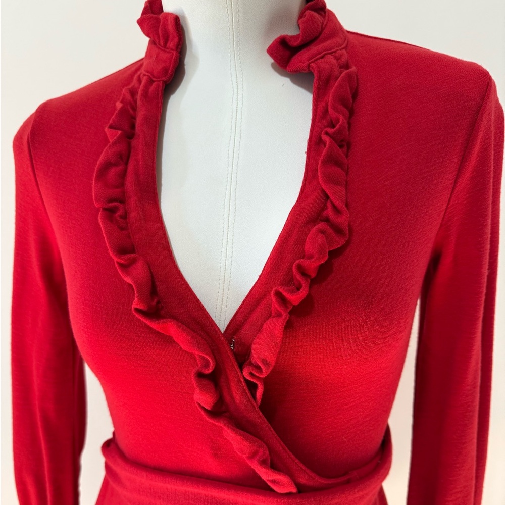 DVF vintage red wool wrap dress